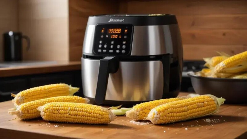 Milho cozido na air fryer