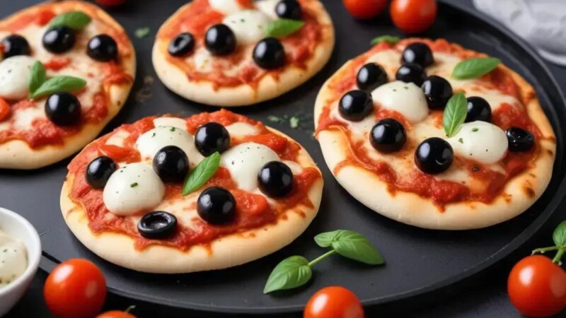Mini pizza de pão sírio na air fryer