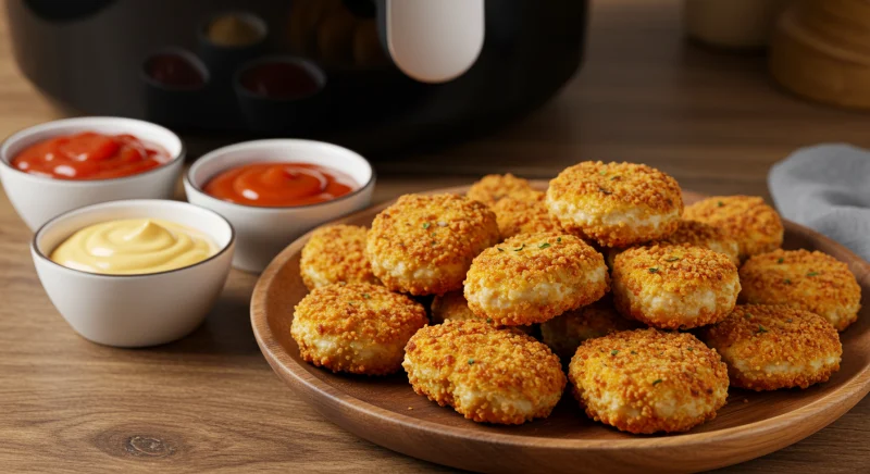 Nuggets de frango caseiros na air fryer