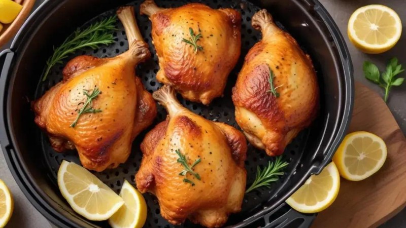 coxa e sobrecoxa de frango na air fryer
