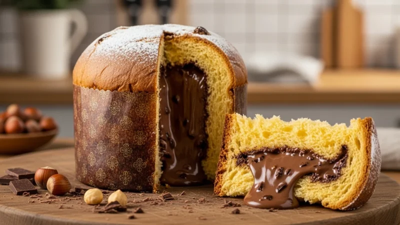 Panetone de chocolate na Air Fryer
